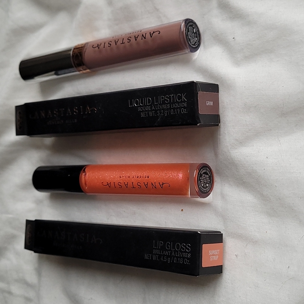 Anastasia beverly hills lip gloss sunset strip liquid lipstick grim nib
